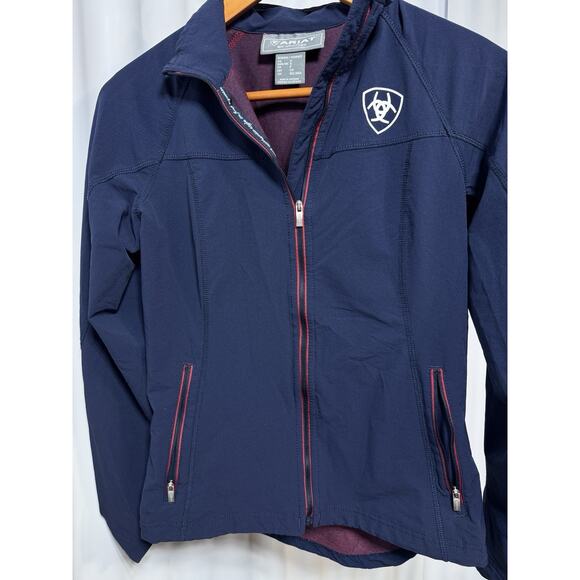 Ariat Jackets & Blazers - Ariat Team Womens Small Jacket Softshell Zip Navy Blue Red